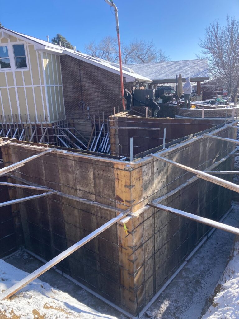 Home addition exterior framing under construction