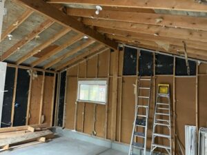 Garage conversion framing in progress
